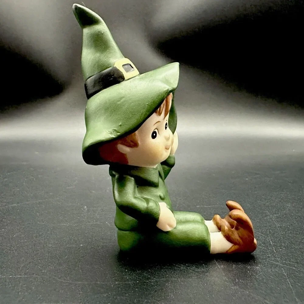 VTG Lefton Pixie Elf Leprechaun Pair Bisque Irish Fairy Tale Figurines 06107